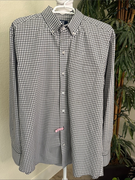 Cutter & Buck Other - Cutter & Buck Button-Down Shirt - Black, Gray & White Checkered, Men's Size L